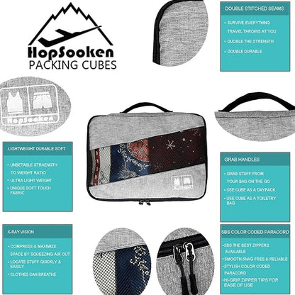 5 Set Packing Cubes for Travel Large Suitcase Luggage Organizer Bags Travel Accessories Vacation 4 Cubes 1 Laundry Pouch Bag