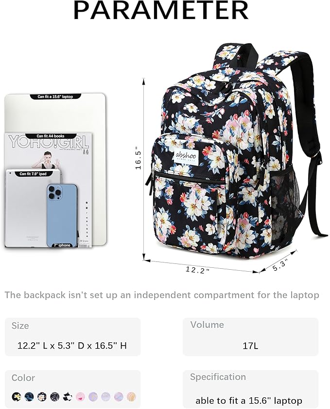 abshoo Classical Basic Travel Backpack For School Water Resistant Bookbag