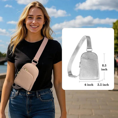 INICAT RFID Blocking Sling Bag,Anti Theft Crossbody Bags for Women,Travel Gifts Cross Body Purses Vegan Leather