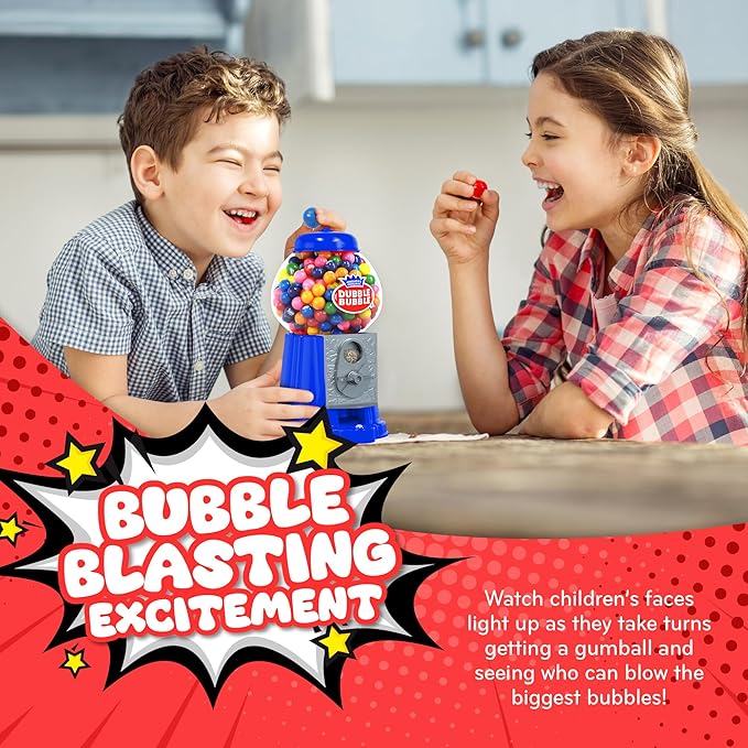 Gumball Machine for Kids 8.5" - Coin Operated Bubble Gum Machine and Toy Bank - Candy Machine Dispenser Includes 85 Gum Balls - Great Candy Dispenser Machine Gift Toys for Girls and Boys - 8.5" (Blue)