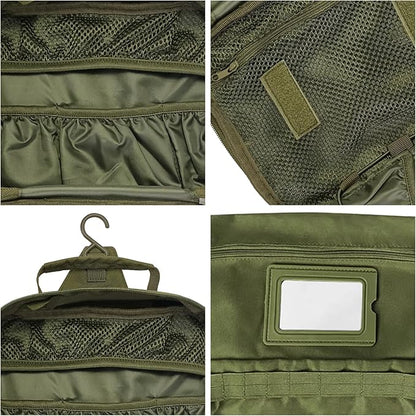 SMONT Tactical Toiletry Bag for Men, 9.5" Hanging Dopp Kit Shaving Hygiene Bag for Traveling Bathroom