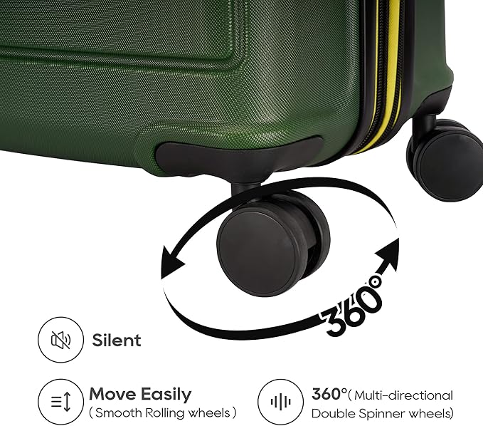 GinzaTravel ABS Luggage with TSA Locks,Large 28-Inch Expandable, and Friction-Resistant in dark green Spinner Suitcases