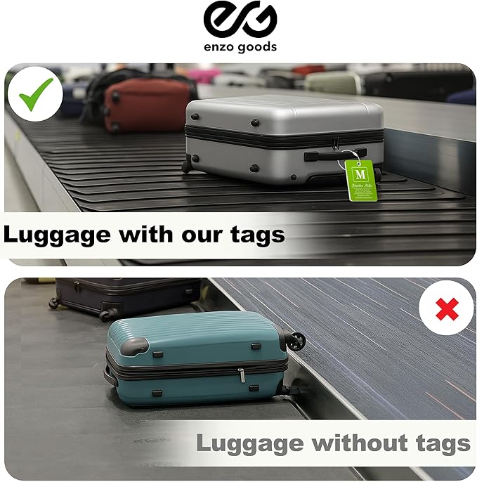 Personalized Luggage Tag | 2 Pack | Custom Luggage Tags for Suitcases | Kids Backpack Tag | 10 Color Options & Choose Font, Font Color