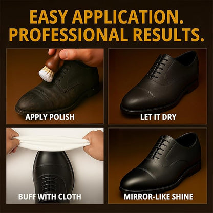 Eagle Shoe Cream Polish Kit – 3 Piece Boot & Shoe Polish with Shoe Cream, Shine Cloth & Applicator