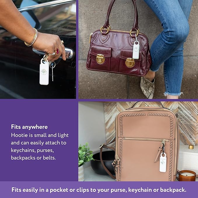 Hootie Personal Safety Alarm, Personal Alarms for Women, Men, & Kids Personal Alarm - Keychain Alarm, Self Defense Alarm, Security Alarm Keychain 130dB Self Defense Siren & Strobe Light - Lavender