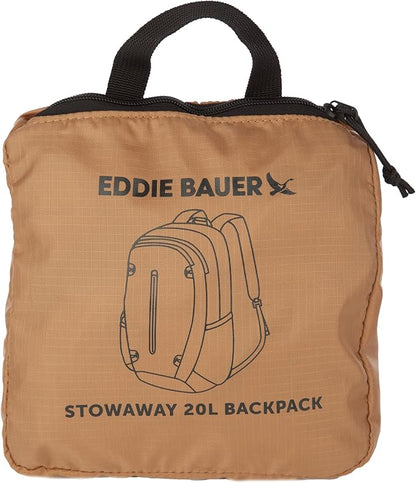 Eddie Bauer Stowaway Packable 20L Backpack-Made from Ripstop Polyester, Tobacco, One Size