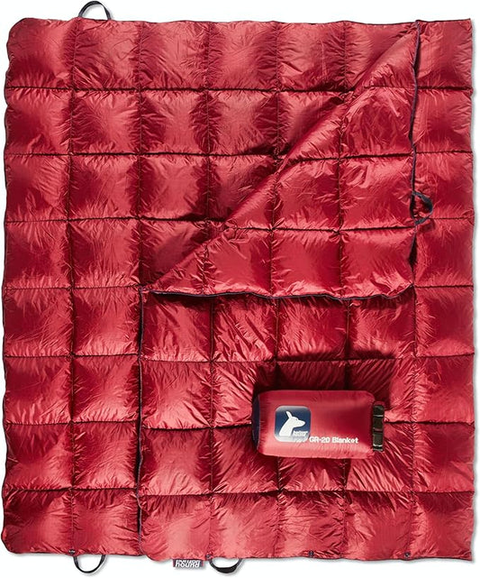 Horizon Hound Down Camping Blanket - Outdoor Travel Quilt | Sustainable, Insulated, Lightweight & Warm Gear for Sleep, Camping, Stadium, Hiking & Festivals | Water Resistant, Packable & Compact