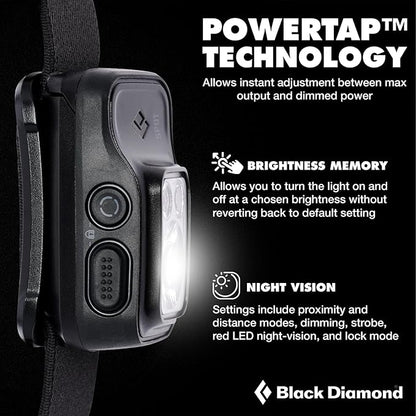 BLACK DIAMOND Spot 400 Headlamp | 400 Lumens Brightness, Dimmable | Waterproof & Durable | 3X AAA Battery Operated (Included) | Ops Black