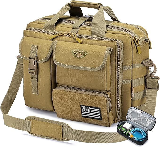Stypos Tactical Laptop Bag for Men,14inch/15.6inch/17.3inch Messenger Bag Military Shoulder Bag,Flight Work Bags for Pilots