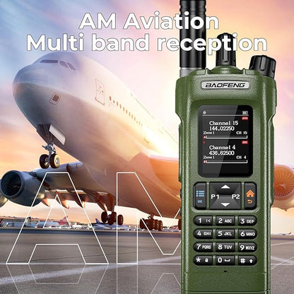 BAOFENG DM32 DM-32UV DMR Radio | Walkie Talkies Long Range | Digital Two-Way Radio | 10W High Power with GPS Positioning | Programming & Type-C Charging | 1PC (2500mAh Battery) (Army Green 1)