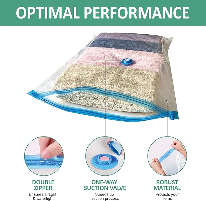 Vacuum Storage Bags with Electric Pump, 10 Large Space Saver Vacuum Seal Bags with Pump, Vacuum Sealer Compression for Clothes, Comforters, Blankets, Bedding