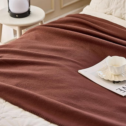 CAI TENG Fleece Blanket Blankets Bulk Pack of 6 Cozy Fleece Throw Blankets 50x60 Warm Soft Lightweight Breathable Pet-Friendly for Bed Sofa Kids Wedding Gifts Camping Luxury Chocolate Brown
