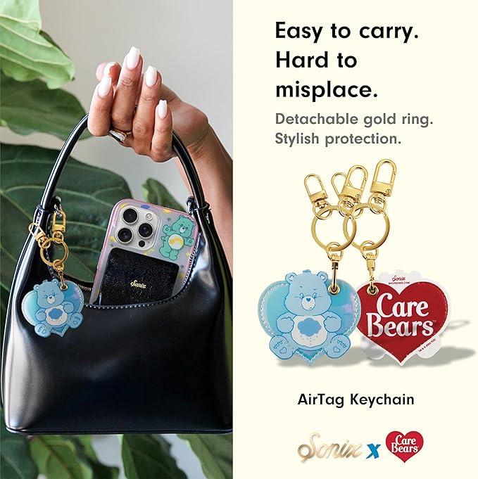 Sonix Keychain Case Compatible with Apple AirTag | Protective AirTag Cover Keychain Charm | Care Bears Blue | Grumpy Bear