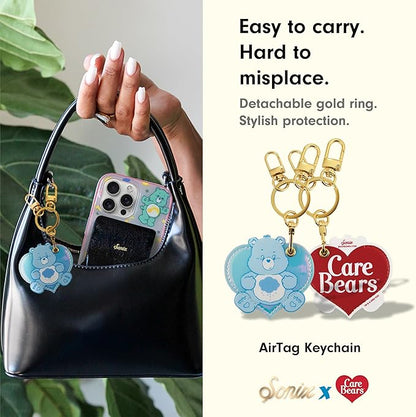 Sonix Keychain Case Compatible with Apple AirTag | Protective AirTag Cover Keychain Charm | Care Bears Blue | Grumpy Bear