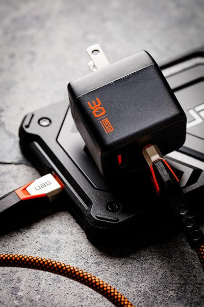 URBAN ARMOR GEAR UAG SRG 30W GaN 2-Port Wall Charger - USB USB-C Dual Port Foldable Compact Travel PD Quick Charging Power Adapter for Smartphone & Tablet, Black
