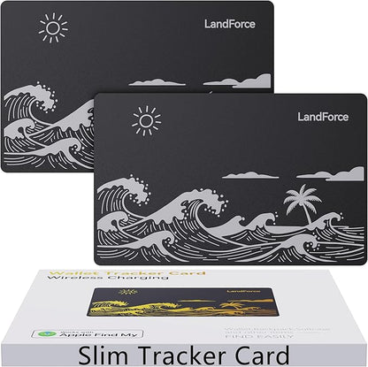 2Pack for Air Tag Wallet Tracker Card 0.07in IP68 Waterproof Bluetooth Tracker Smart Finder, Passport, Work with Apple Find My, Wireless Charging, Card Locator[Apple MFi Certified] iOS Only