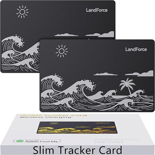 2Pack for Air Tag Wallet Tracker Card 0.07in IP68 Waterproof Bluetooth Tracker Smart Finder, Passport, Work with Apple Find My, Wireless Charging, Card Locator[Apple MFi Certified] iOS Only