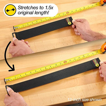 Super-Stretch Wrap-It Storage Straps, 48-in x 2-in (3-Pack) - Elastic Hook and Loop Cinch Straps - Pool Hose and Cable Straps, Garage and RV Storage Accessories