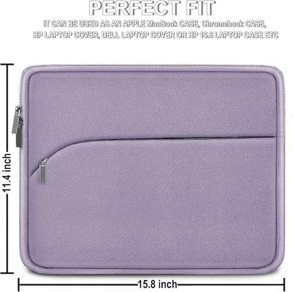Laptop Sleeve Case 15.6 inch, Durable Portable Monitor Protective Cover with Front Pocket, Traveling Laptop Case Compatible for HP, Dell, Asus, Lenovo, Lavender