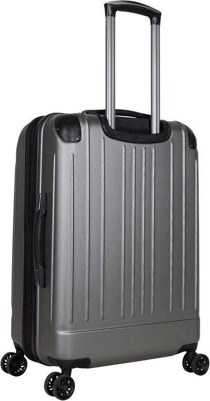 Kenneth Cole Reaction Flying Axis 24" Hardside Expandable 8-Wheel Spinner Check-Size Luggage, Silver
