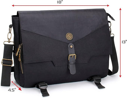 ENHANCE Tabletop RPG Player's Essentials DND Bag - Dungeons and Dragons Messenger Bag Fits Player's Handbook, Binders, Dice & Accessories with 17 inch Laptop Compartment and Battlemap Carrying Straps