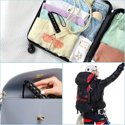 Portable Travel Pill Organizer - Metal Waterproof Pill Box, Small Compact Weekly Aluminum Alloy Container, 7 Day Daily Medicine Organizer Holder for Small Pills, Black S