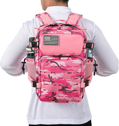 QT&QY 25L/45L Military Tactical Backpack For Men Molle Daypack 3 Day Bug Out Bag Hiking Rucksack With Bottle Holder
