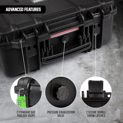 Durabox All Weather Hard Case 19 x 17 x 8” - TSA Approved Hard Shell Travel Case with Customizable Foam for Cameras, Lenses, Laptops, Electronics, Guns, Pistols and Other Gear