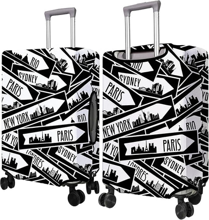 Travel Luggage Cover Suitcase Protector Fits 18-32 Inch Wheel Covers PatternedTravel Related Items Flower Luggage Protector Elastic L
