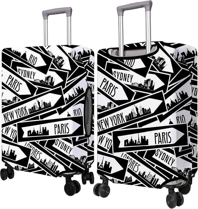 Travel Luggage Cover Suitcase Protector Fits 18-32 Inch Wheel Covers PatternedTravel Related Items Flower Luggage Protector Elastic XL