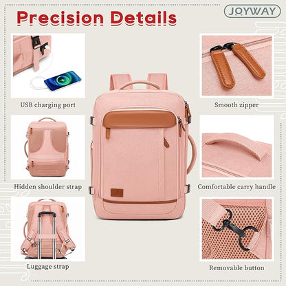 Joyway Expandable Luggage Sets 5 Piece, Lightweight Hard Shell Travel Suitcase Set with Spinner Wheels and TSA Lock (5 piece set，Pink)