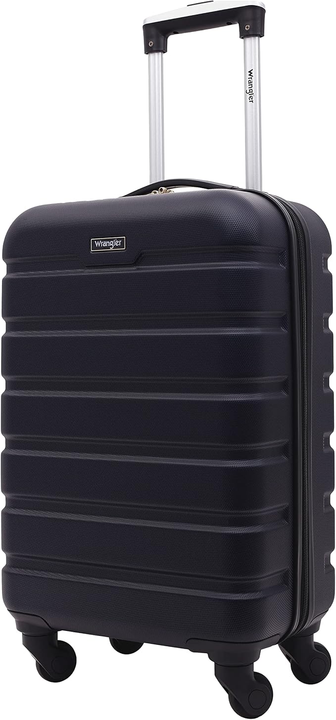 Wrangler 21.5" Spinner Carry-On Luggage, Navy Blue