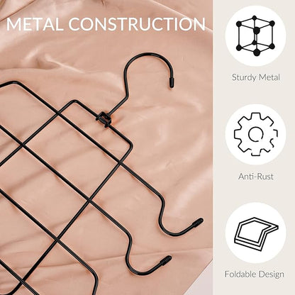ZEDODIER 4 Pack Tank Top Hanger Space Saving, Bra Hangers for Closet Organizer, Hanging Bra Organizer Tank Tops Holder with 32 Hooks, Metal Closet Organizers and Storage Small Space Solutions, Black