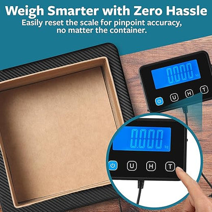 Smart Weigh Digital Postal Shipping Scale, 220 lb Capacity, 0.1 oz Readability, Hold & Tare Function, Includes Batteries & USB-C