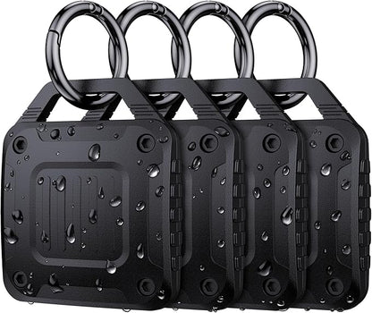 DDJ 4-Pack IPX8 Waterproof for AirTag Holder Case Keychain, Rugged Protective Case for Apple Airtag with Key Ring, Ultra Durable Air Tags Holder for Dog Collar/Luggage/Key/Backpack, Easy to Install
