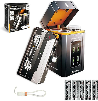 Power Exchange Power Bank 25000mAh Portable Charger with Smart Charging Dock – 22.5W USB-C Fast Charging for iPhone 16/15, Samsung & More