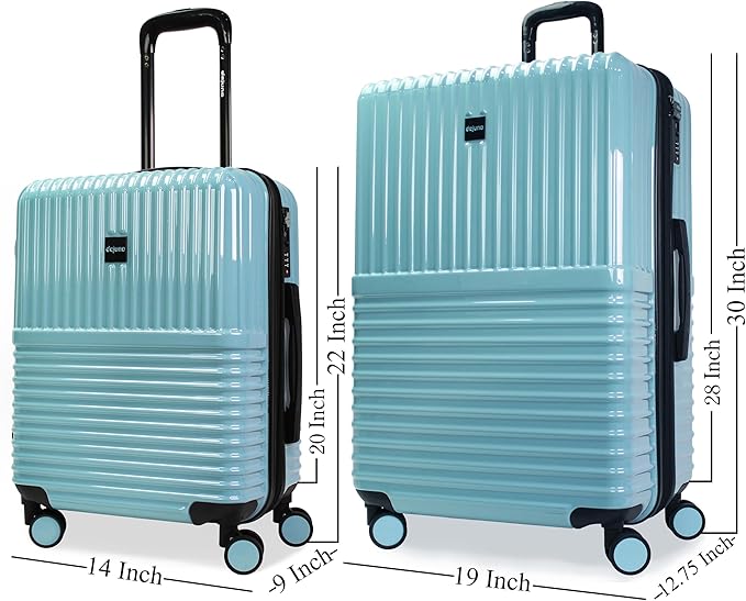 World Traveler Dejuno Tonal 2-Piece Polycarbonate Lightweight Hardside Expandable Spinner Luggage Set with TSA Lock - Glacier (20 & 28)