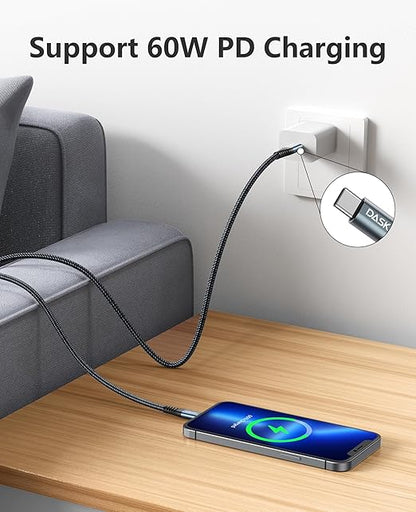 Dasku iPhone 17 USB C to USB C Fast Charging, 60W(3.1A) 2 Pack 3FT Charging Cord Type C Charger Cable for iPhone 17/16/15/15 Plus/15 Pro Max, MacBook Pro, iPad Pro Air, Samsung S24/S24 Ultra/S23