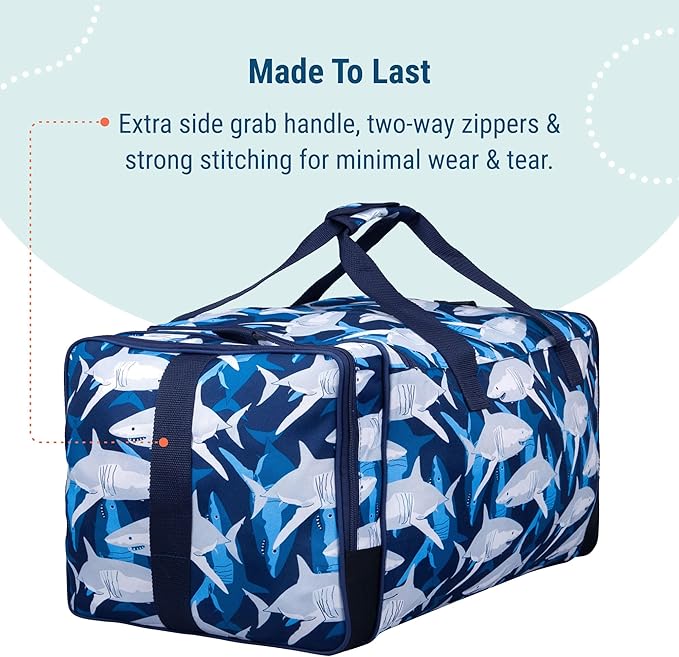 Wildkin Kids Weekender Duffel Bag – Carry-On Size for School, Travel, & Sleepovers