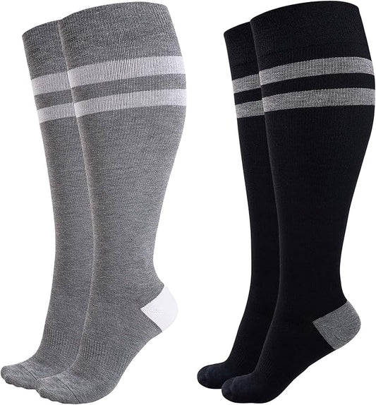 Momcozy Compression Socks for Women Wide Calf, 15-20mmHg Knee High Support Socks for Pregnancy, Nurses, Travel, Flying