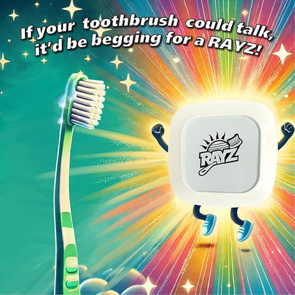 Rayz UV-C Toothbrush Sanitizer | Portable & Rechargeable | 99.9% Sanitization in 3 Minutes | Wall Mountable, Travel-Friendly & TSA-Approved (Pearl)