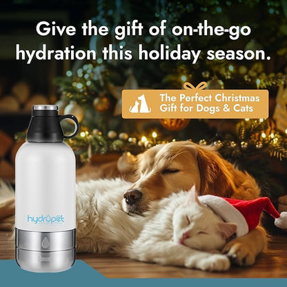 Hydropet Portable Dog Water Bottle (64 oz) - Insulated Dogs & Cats Travel Bottles, Stainless Steel - Detachable Dog Food Bowl and Water Bowl - Great for Daily Walks - Puppy Essentials & Accessories
