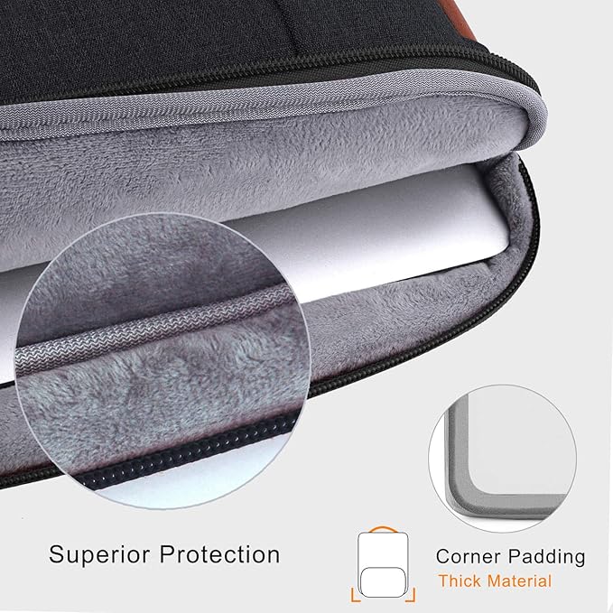 Voova Laptop Sleeve Case 13 14 Inch Compatible with MacBook Air 13 M2/M3/M4, MacBook Pro 13/14,13.5”Surface Laptop 4/5,Chromebook 14,2 in 1 Waterproof Computer Bag with Detachable Accessory Pouch