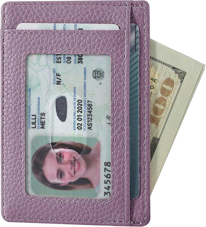 Travelambo Slim Wallet Front Pocket Minimalist Leather RFID Blocking Medium Size