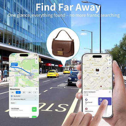 Air Tracker Tag for Android & iOS,Smart Tags-4 Pack,Dual System Bluetooth Luggage Tracker Works via Apple Find My or Google Find Hub,Item Finder for Backpack,Key,Travel & Commute (White/Black, 4 Pack)