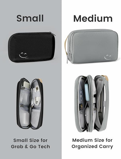 Travelkin Travel Cord Organizer, Small Electronic Organizer Travel Case, Cable Organizer Bag For Cords,Chargers Phone, Sd Card,Usbs (Black)