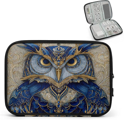 Cable Organizer Ethnic Owl Bird Electronics Travel Organizer Case Tech Accessories Pouch Waterproof Cord Storage Bag for Power Bank Charger Phone Earphone