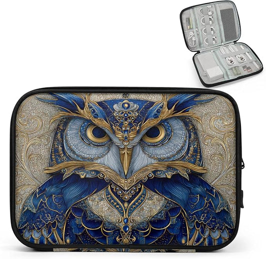Cable Organizer Ethnic Owl Bird Electronics Travel Organizer Case Tech Accessories Pouch Waterproof Cord Storage Bag for Power Bank Charger Phone Earphone