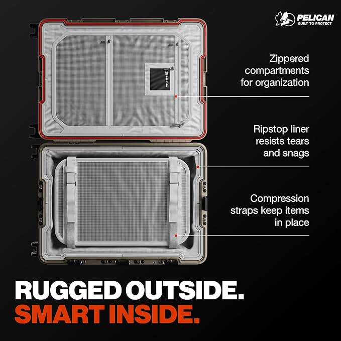 Pelican ATX Luggage Hard Case Luggage with Wheels - Waterproof Hardshell - Medium Size (25 Inch) Check-In Suitcase (Black)