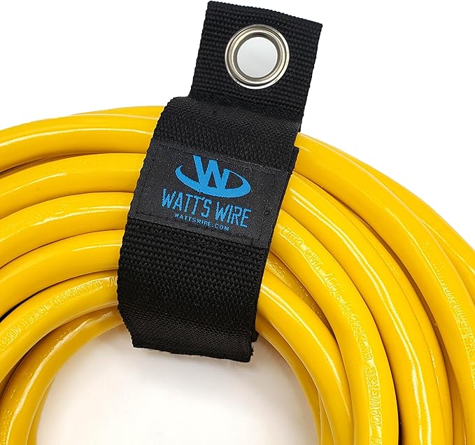 Heavy Duty Storage Straps - 6 Pack: 2 Medium, 2 Large, 2 XL - Extension Cord Ties - Storage Strap - by Watt's Wire